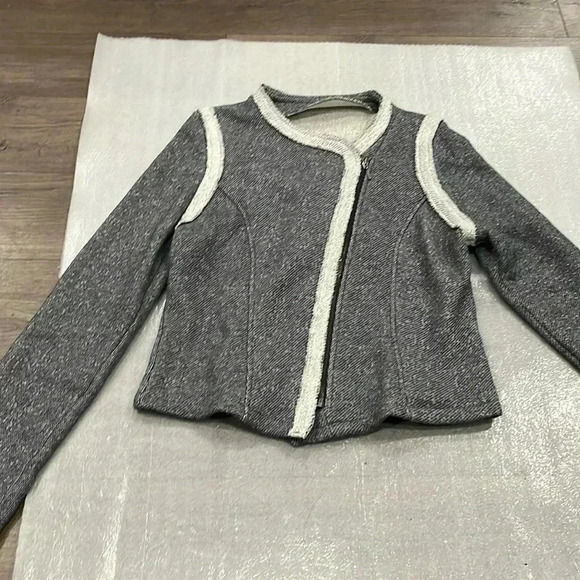 [L]Gap Cotton Knit French Terry Asymmetrical  ZipUp Moto Jacket - Picture 2 of 10